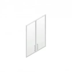 Шкаф для сувениров (глухие+прозрачные двери в алюминиевой рамке) Пр.Ш-2+Пр.ДШ-2СБА Аттика