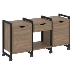 Тумба на колесных опорах наборная. Вариант №7 ЛОФТ ВР.Л-ТН-7.К Металл черный Дуб Аризона / LOFT VR.L-TN-7.K