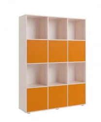 Стеллаж с фасадами ДМ 12 Ясень шимо темный/Оранжевый