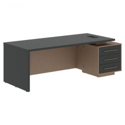 Стол руководителя правый ВЕЛИОН ВCТ 2290 Р Яшма черный Кобра / VELION VCT R