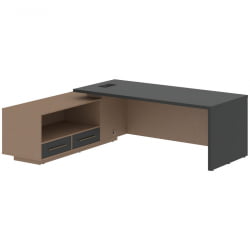 Стол руководителя левый ВЕЛИОН ВCТ 2319 Л Яшма черный Кобра / VELION VCT L