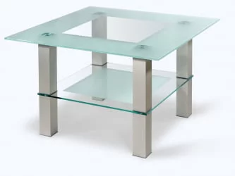 Стеклянный стол Кристалл 1 Алюминий/прозрачное