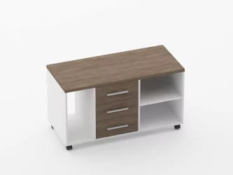 Тумба подкатная с нишей и полкой Дека 9.05.03Л Дуб Верцаска/Белый / Deka