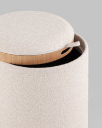 Пуф-столик с ящиком Хюгге С букле бежевый / S