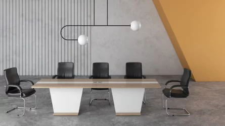 Составной конференц-стол АСТИ №02 Вяз Белый / ASTI