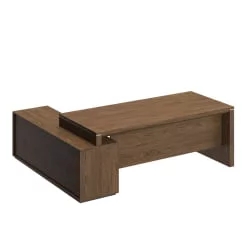 Стол руководителя левый на опорной тумбе ВЕЛАР ВЛ 139 ДТ Дуб табачный / VELAR