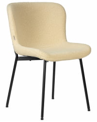 Стул обеденный ДОБРИН МИЛО (черные ножки, кремовый букле (УФ992-02)) / DOBRIN MILO (UF992-02))