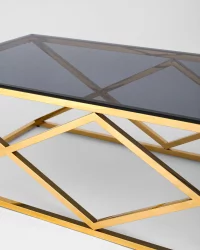Стол журнальный ИНСИГНИЯ 120кс60 Золото стекло смоке / 120x60 smoke