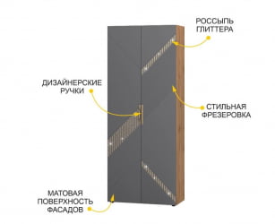 Шкаф для одежды с полками и штангой (лев/прав) Монако 402.02