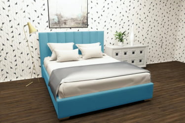 Кровать 80 на 200 Терра с подъемным механизмом Цвет фасада: Бирюзовый; Материал фасада: Металл/Велюр; Спальное место: 800х2000 мм