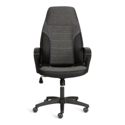 Кресло ИНТЕР (24) кож/зам/ткань, черный/серый, 36-6/207/ТВ-12/ТВ-11 / INTER 36-6/207/TW-12/TW-11