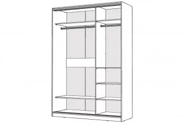 Шкаф-купе 2-х дверный Виктория 1600х584х2300, Белый 16ДЗДЗ-ПШ-Б 310-363