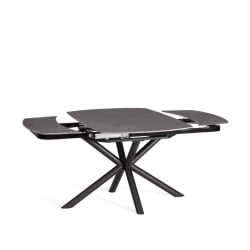 Стол обеденный Винстон/Винстон столешница керамика (матовая) /опоры металл, темно-серый/черный, (120+30+30)кс80кс75 см / Winston/Винстон (120+30+30)x80x75