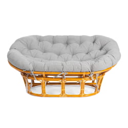 Диван МАМАСАН/МАМАСАН 23/02 В /с подушкой/ 169х102х80 см, Пекан (орех), матрац 182х119 см, ткань серо-бежевая 3М 16/2 / MAMASAN/МАМАСАН W Pecan