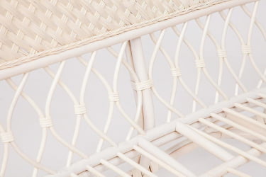 Комплект для отдыха АНДРЕА (диван + 2 кресла + журн. столик со стеклом + подушки) ТCХ Вхите (белый), Ткань рубчик, цвет кремовый / ANDREA TCH White