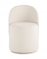 Пуф Лореен вращающийся букле Белый / Loreen