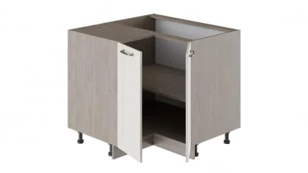 Шкаф напольный угловой с углом 90° Одри НУ90-72_2ДР(НУ) Дуб Сонома трюфель/Бежевый шелк