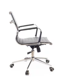 Кресло для персонала Лео Т экокожа Черный / Leo T