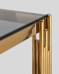 Журнальный столик ГЭТСБИ 55кс55 Золото стекло смоке / 55x55 smoke