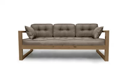 Диван трехместный ДЕмоку Д-3 бежевый_холодный серый / DEmoku