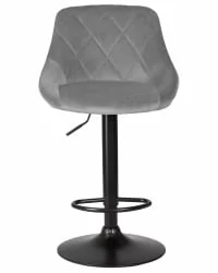 Стул барный ДОБРИН ЛОГАН БЛАCК Серый велюр МДЖ9-75 / DOBRIN LOGAN BLACK MJ9-75