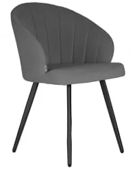 Стул обеденный ДОБРИН НАОМИ (ЭМАЛЬ ЧЕРНЫЙ МУАР велюр Катаниа Стоне) / DOBRIN NAOMI Catania Stone)