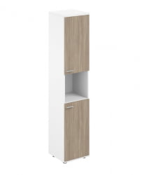 Шкаф высокий с нишей правый Сигма SG.846.WH.OD.OD.R Белый Дуб темный / Sigma