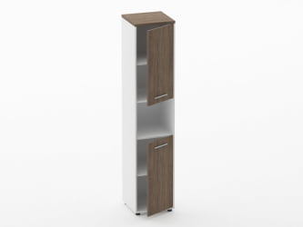 Шкаф 4 узкий закрытый, с нишей Дека 10.19.12Пр Дуб Верцаска/Белый / Deka