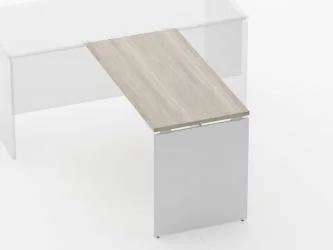 Брифинг-приставка для стола на ЛДСП опорах Дека 75.10.12 Дуб Сантана светлый/Белый / Deka