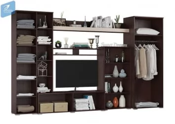 Классическая стенка в гостиную Атлантида 5 Венге Дуб молочный