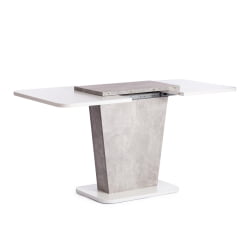 Раздвижной стол ГЕНТ ЛДСП, 110-145кс68,6кс75,5 см, Белый/Бетон / GENT 110-145x68,6x75,5