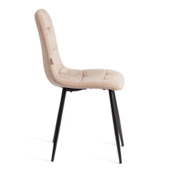 Стул CХИЛЛЙ (мод. ДЖСC-220) Велюр/металл , 44,5х52,5х88 см, Беиге (бежевый) ХЛР8 / черный / CHILLY (mod. JSC-220) Beige HLR8