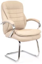 Кресло для посетителей Еверпроф Валенсиа CФ Экокожа Бежевый / Everprof Valencia CF