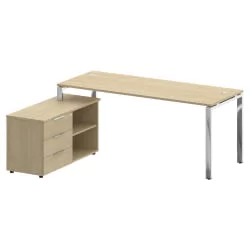 Письменный стол с полками и ящиками МЕТАЛ СЙСТЕМ ДИРЕCТ БГ.СРТ-5.7 Л Акация Лорка / METAL SYSTEM DIRECT