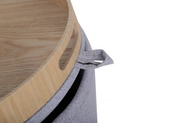 Пуф-столик с ящиком Хюгге С рогожка Серый / S