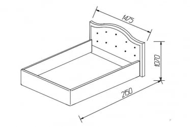 Кровать Стелла, 1200*2000 мм, искусственная кожа Лесмо бровн, коричневый / brown,