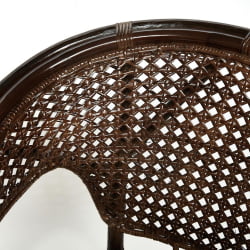 ТЕРРАСНЫЙ КОМПЛЕКТ ПЕЛАНГИ (стол со стеклом + 2 кресла) /без подушек/ ротанг, кресло 65х65х77см, стол диаметр 64х61см, валнут (грецкий орех) / PELANGI walnut