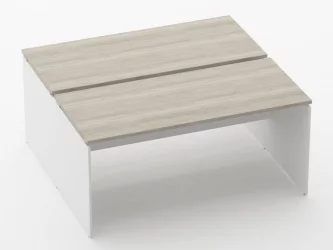 Письменный стол для двоих Дека ЛДСП каркас 75.145.16 Дуб Сантана светлый/Белый / Deka