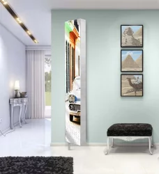 Поворотный зеркальный шкаф Лупо Шелф Арт Венге