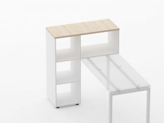 Стеллаж к столу Дека 9.06.10 Туя/Белый / Deka