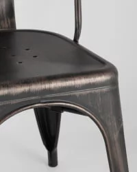 Стул ТОЛИКС с высокой спинкой Черный патина золото / TOLIX