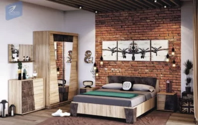 Тумба левая Санремо ТМ-003 Дуб сонома светлый Ателье темное