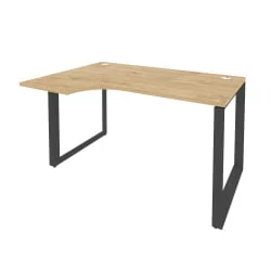 Стол эргономичный левый на О-образном м/к ОНИКС О.МО-СА-2Л Тиквуд Светлый/Антрацит / ONIX O.MO-SA-2L