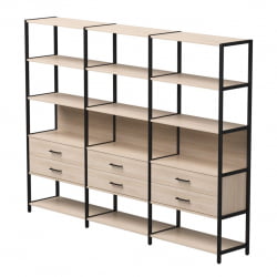 Набор стеллажных систем Еверпроф ЕВО №9 Дуб Соната Черный / Everprof EVO