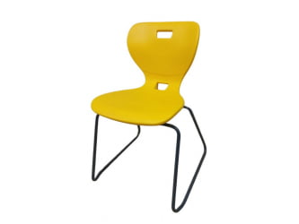 Стул универсального назначения АУРА Л (рост 6) Желтый/Каркас полимерный хром / AURA L