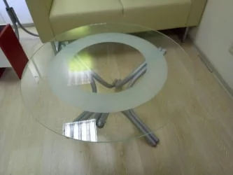 Стеклянный стол Дуэт 6 Металлик/ прозрачное