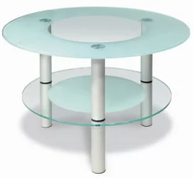 Стеклянный стол Кристалл 3 Алюминий/прозрачное