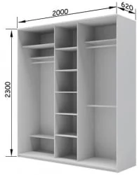 Шкаф-купе Хит-23-20-111 Дуб млечный