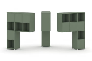 Надставка на стол высокая двухсторонняя + задняя стенка (8 шт.) CОНCЕПТ CН.ДНВ-005 Кобо Белый металл / CONCEPT CN.DNV-005