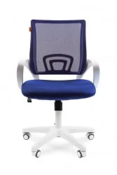 Кресло оператора CХАИРМАН 696 белый пластик (вхите) Синее / CHAIRMAN (white)